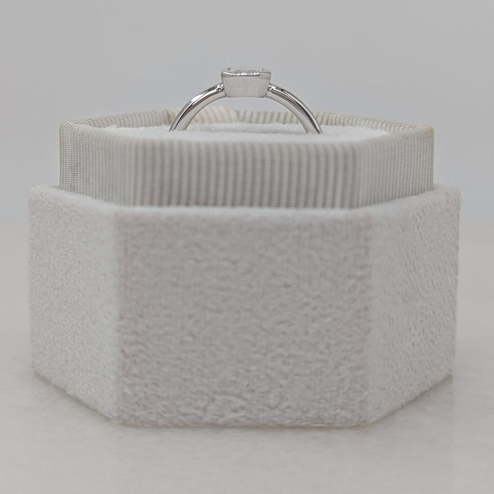 0.84ct Bezel Set Emerald F- VS2 Lag Grown Diamond Solitaire Engagement Ring