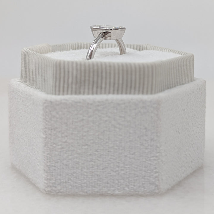 0.84ct Bezel Set Emerald F- VS2 Lag Grown Diamond Solitaire Engagement Ring