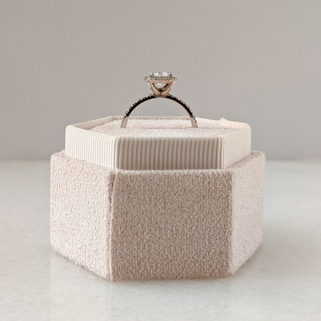 1.02ct Radiant D- VS2 Lag Grown Diamond Halo Engagement Ring