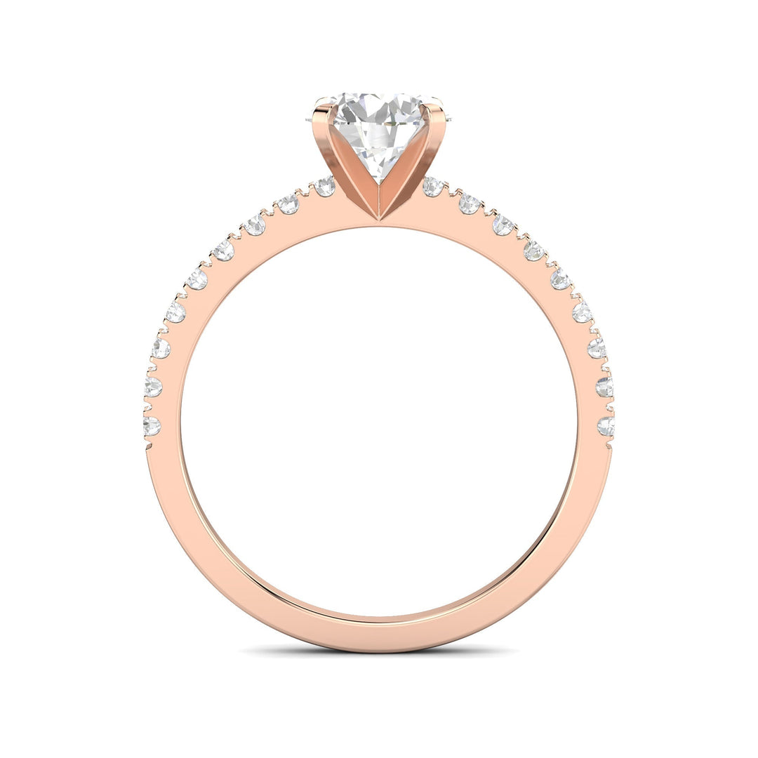 1.03ct Round F- VS1 Lab Grown Diamond Pave Engagement Ring