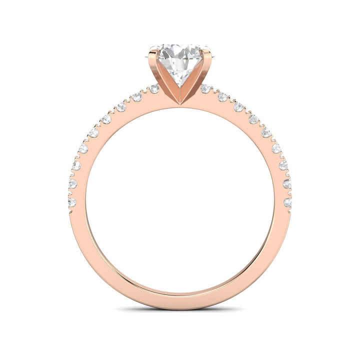 1.03ct Round F- VS1 Lab Grown Diamond Pave Engagement Ring