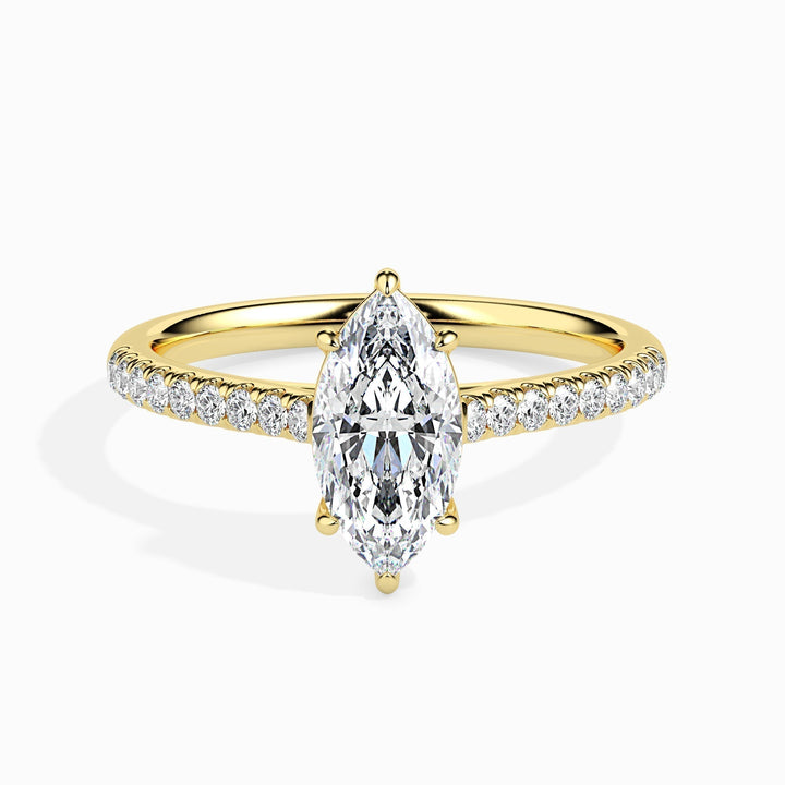 1.0ct Marquise F- VS Lab Grown Diamond Pave Engagement Ring