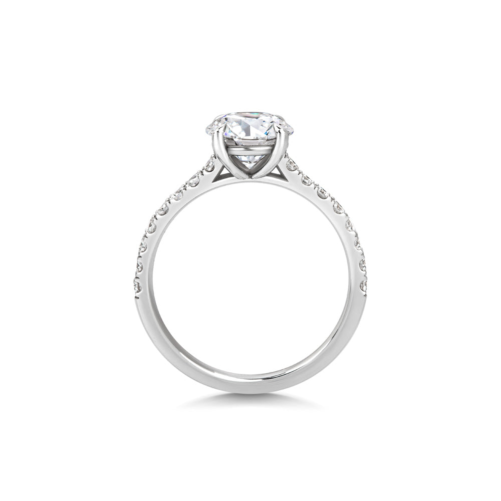 1.5ct Round F- VVS1 Lab Grown Diamond Pave Engagement Ring