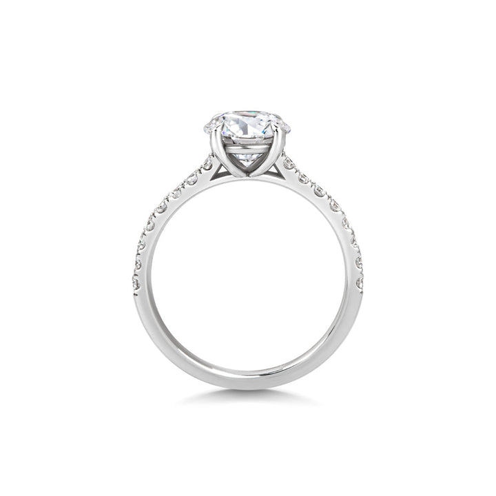 1.5ct Round F- VVS1 Lab Grown Diamond Pave Engagement Ring