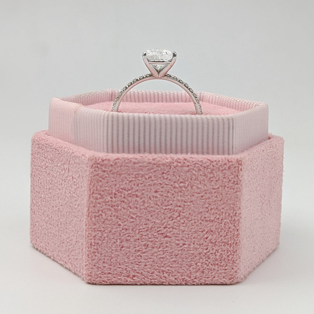 1.7ct Pear G-VS2 Lag Grown Diamond Pave Engagement Ring