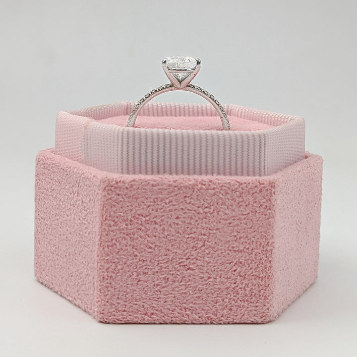 1.7ct Pear G-VS2 Lag Grown Diamond Pave Engagement Ring