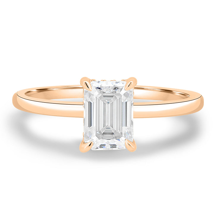 1.86ct Emerald Hidden Halo E/VS2 Diamond Lab Grown Engagement Ring