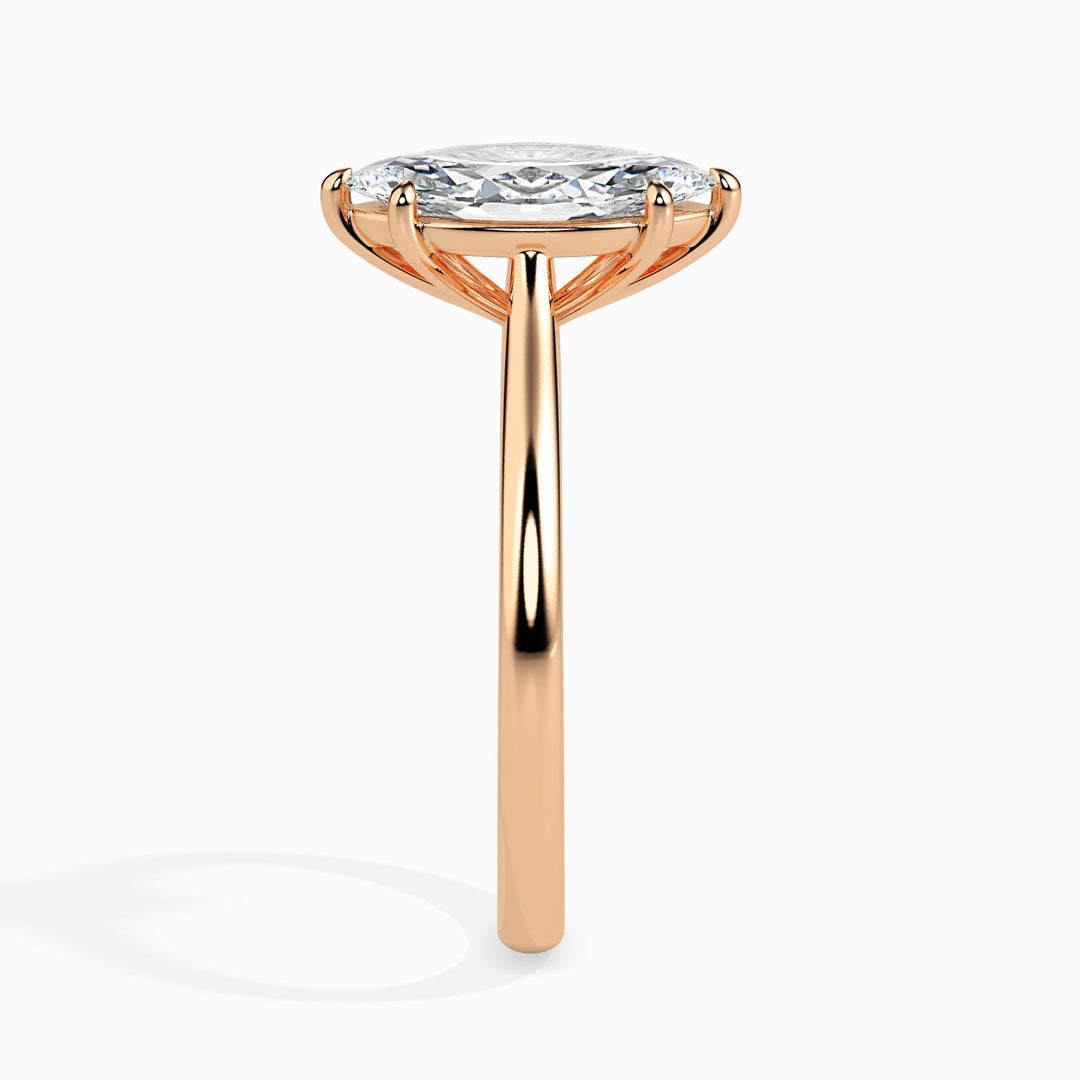 1ct Marquise Shaped F- VS Lab Grown Diamond Solitaire Engagement Ring