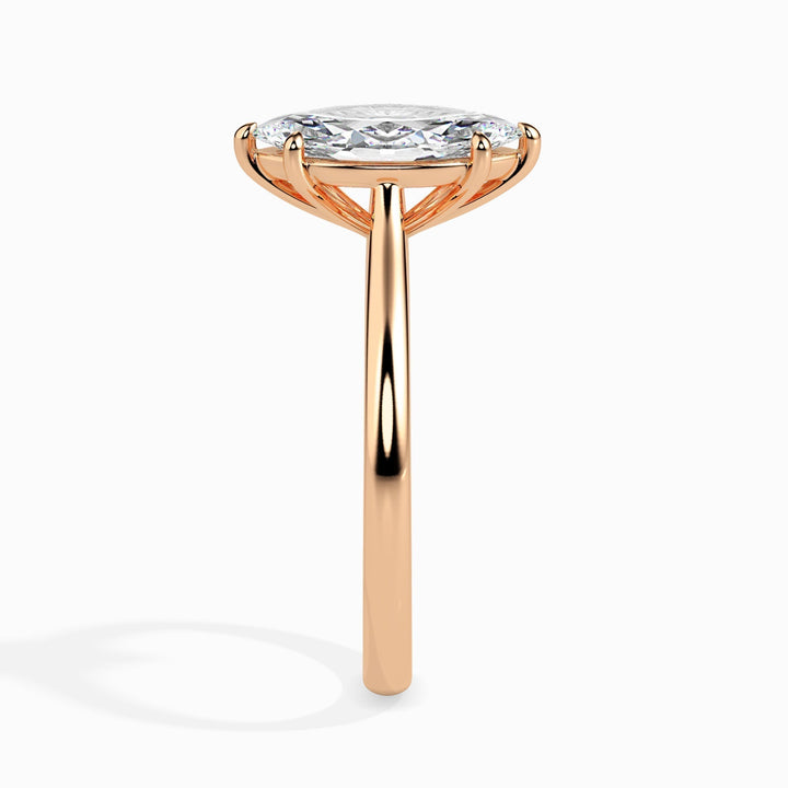1ct Marquise Shaped F- VS Lab Grown Diamond Solitaire Engagement Ring