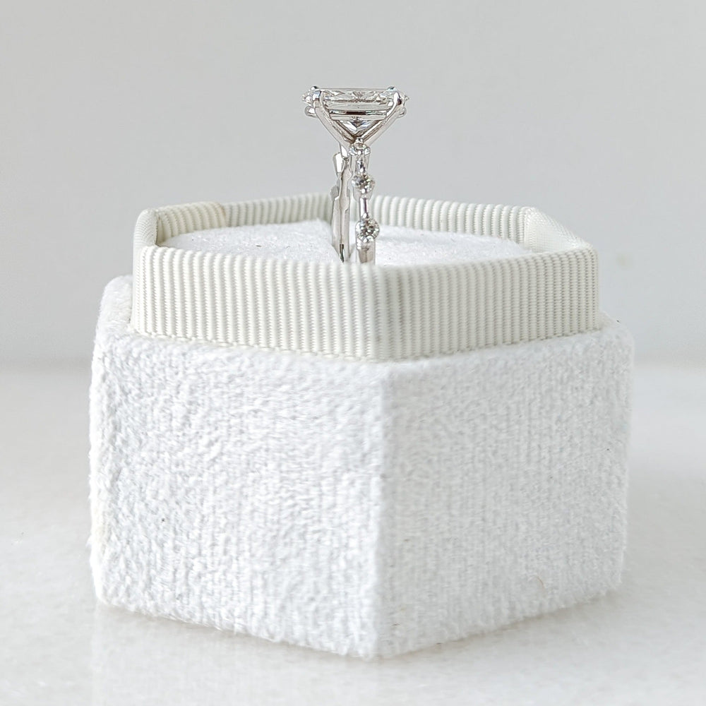 2.01ct Oval F- VS1 Lag Grown Diamond Petite Pave Engagement Ring