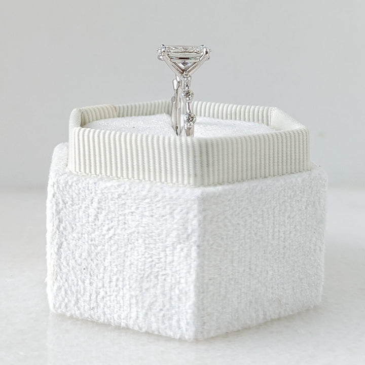 2.01ct Oval F- VS1 Lag Grown Diamond Petite Pave Engagement Ring