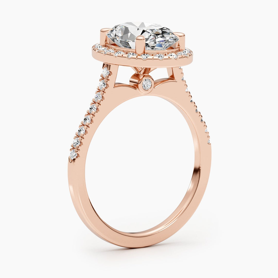 2.58ct Oval E-VS Halo Lab Grown Diamond Engagement Ring