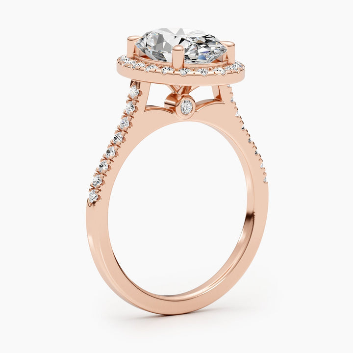 2.58ct Oval E-VS Halo Lab Grown Diamond Engagement Ring