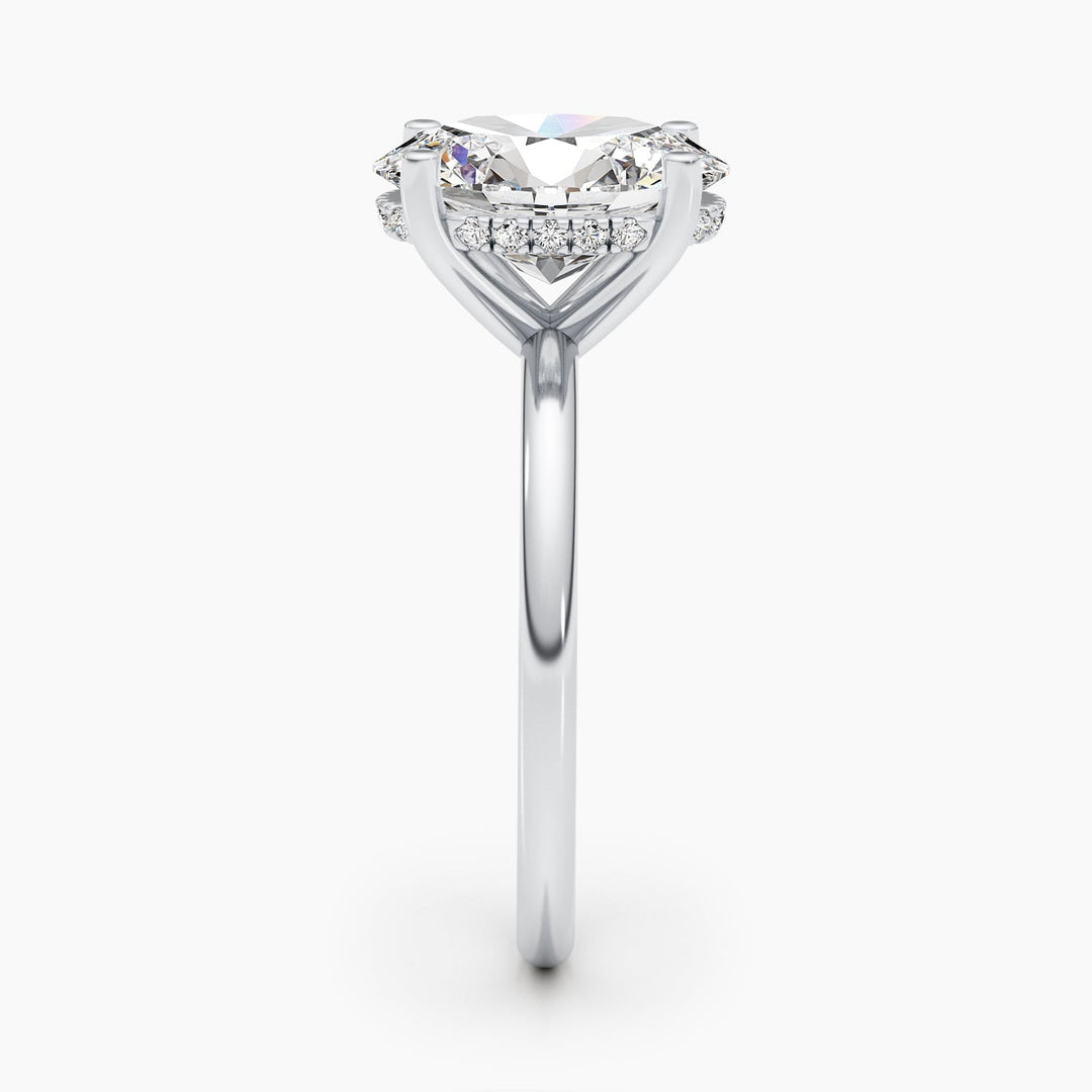 2.5ct Oval G- VS Hidden Halo Lab Grown Diamond Engagement Ring