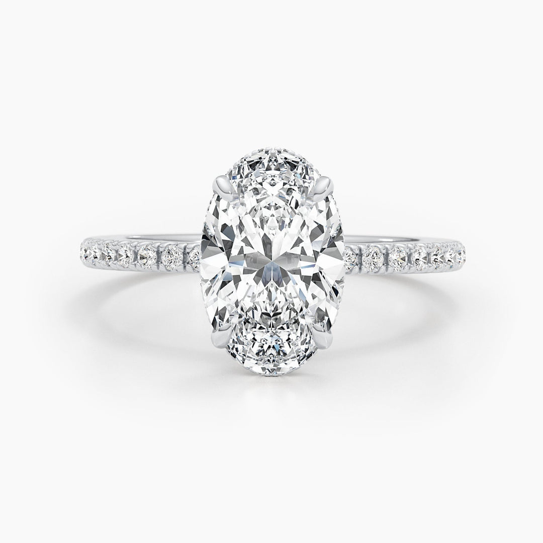 2.67ct Oval G-VS Pave Lab Grown Diamond Engagement Ring