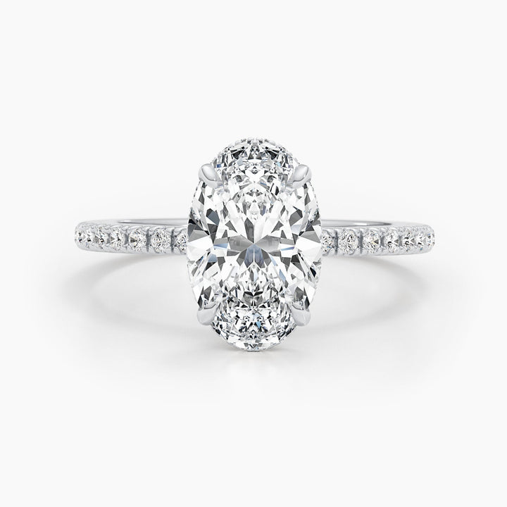 2.67ct Oval G-VS Pave Lab Grown Diamond Engagement Ring