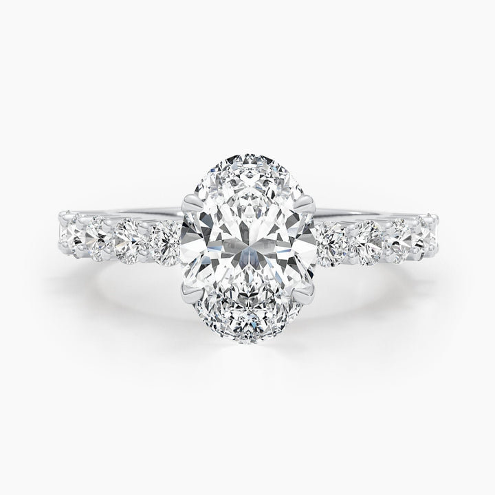 2.79ct Oval E- VS Lab Grown Diamond Pave Engagement Ring