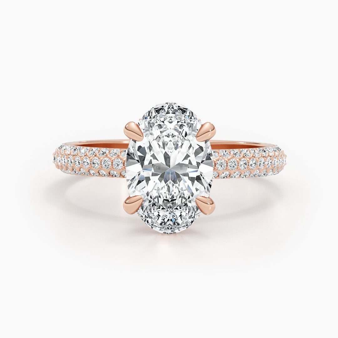 2.81ct Oval Hidden Halo E- VS Lab Grown Diamond Engagement Ring