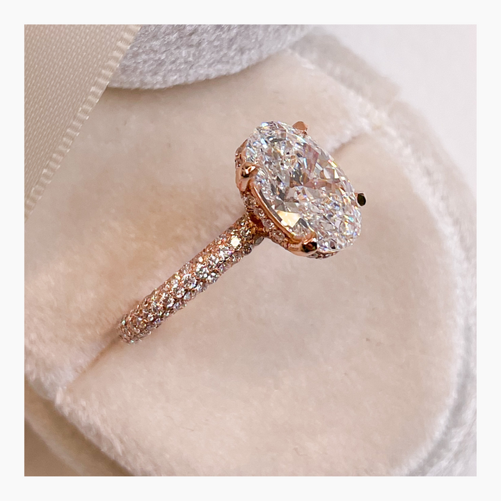 2.81ct Oval Hidden Halo E- VS Lab Grown Diamond Engagement Ring