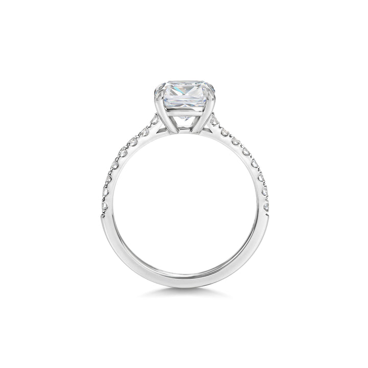 2ct Cushion F- VS1 Lab Grown Diamond Pave Engagement Ring