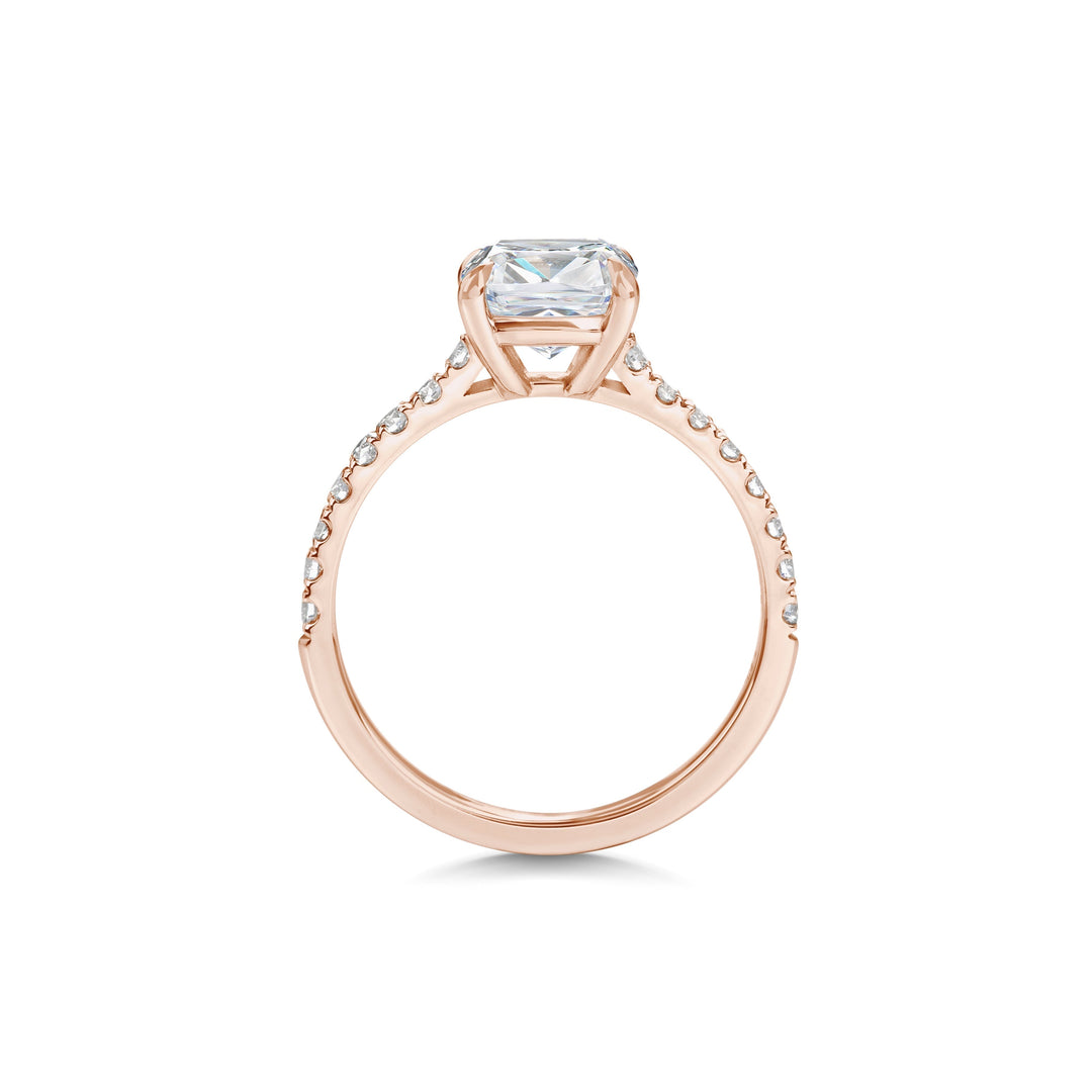 2ct Cushion F- VS1 Lab Grown Diamond Pave Engagement Ring