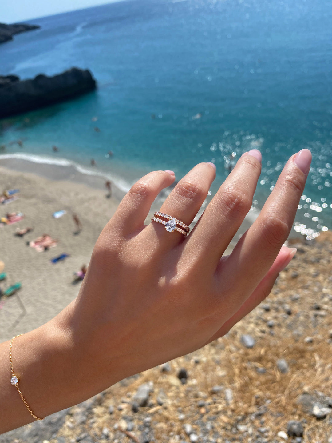 2ct Pear F- VS1 Lab Grown Diamond Pave Engagement Ring