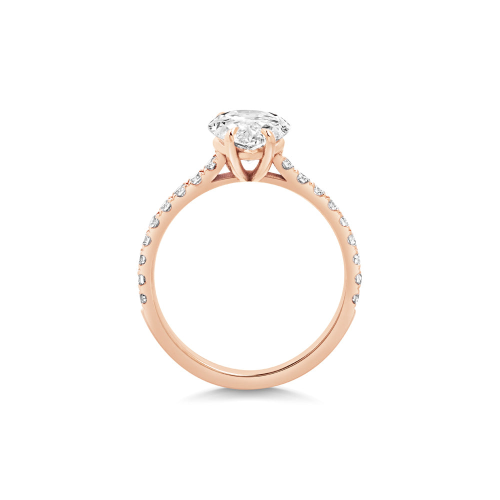 2ct Pear F- VS1 Lab Grown Diamond Pave Engagement Ring