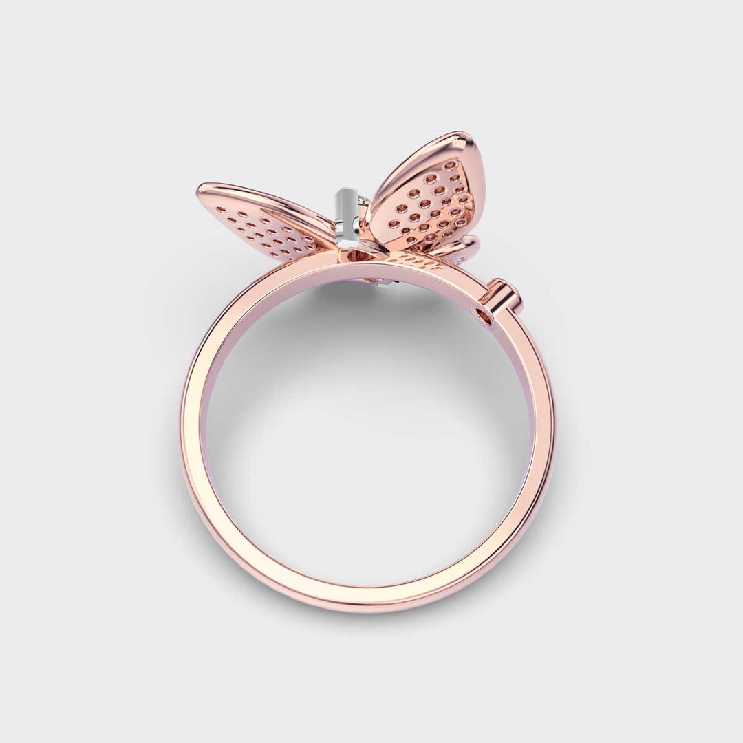 Butterfly Style Lab Grown Diamond Ring for Women in Gold