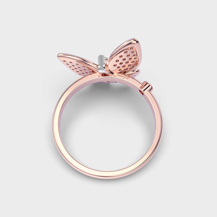 Butterfly Style Lab Grown Diamond Ring for Women in Gold