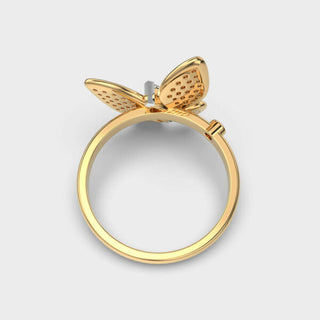 Butterfly Moissanite Diamond Ring for Women in Gold