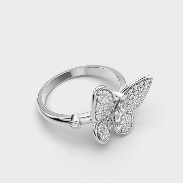 Butterfly Style Lab Grown Diamond Ring for Women in Gold