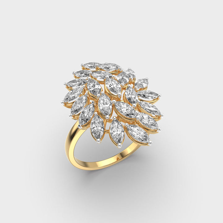 Marquise Cut Cluster Lab Grown Diamond Ring for Women