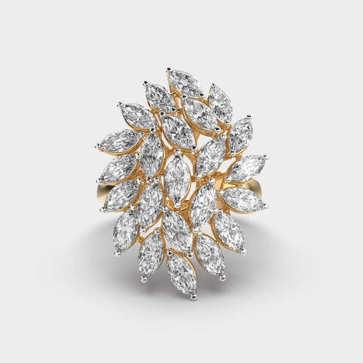 Marquise Cut Cluster Lab Grown Diamond Ring for Women