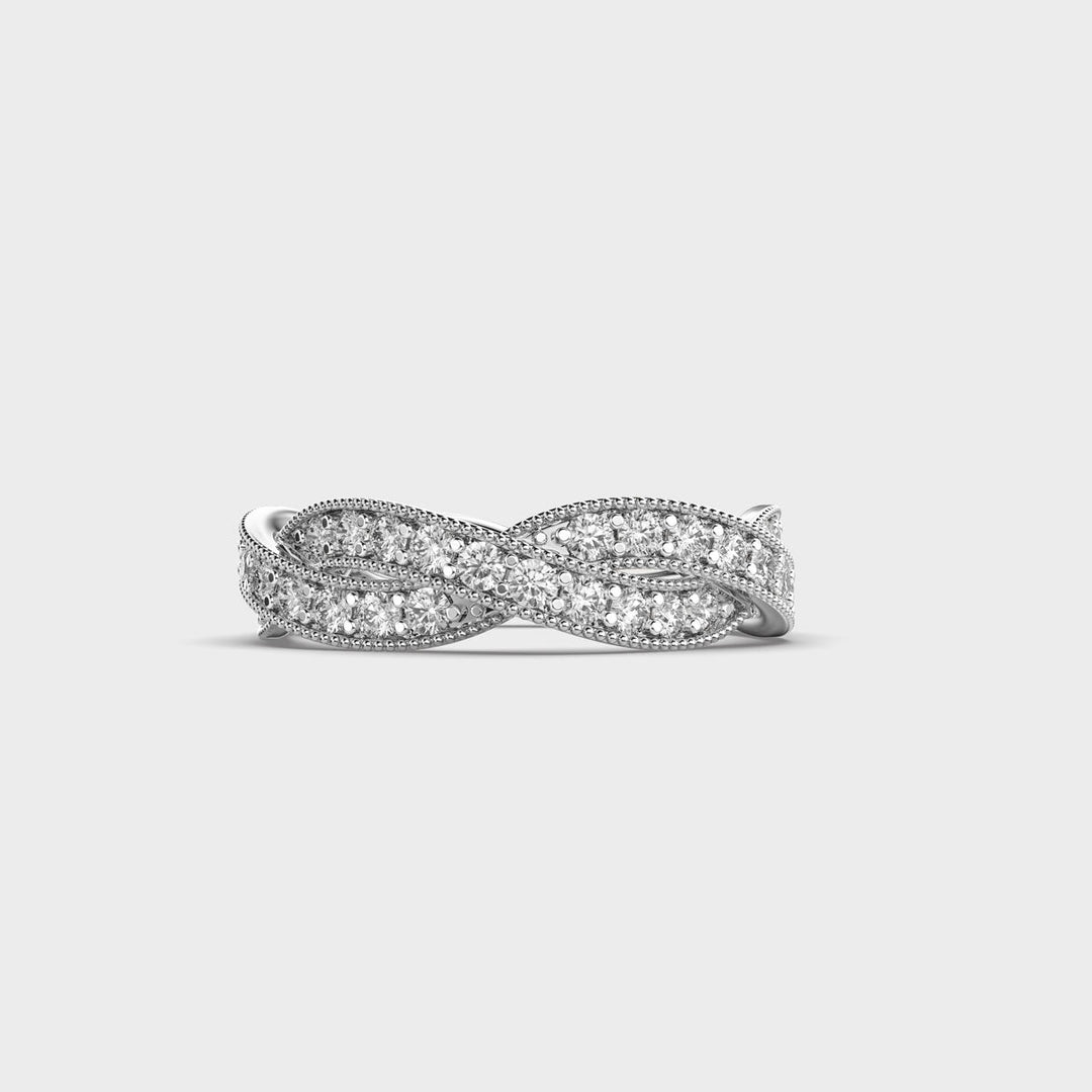 Infinity Milgrain Lab Created Diamond Ring in White Gold