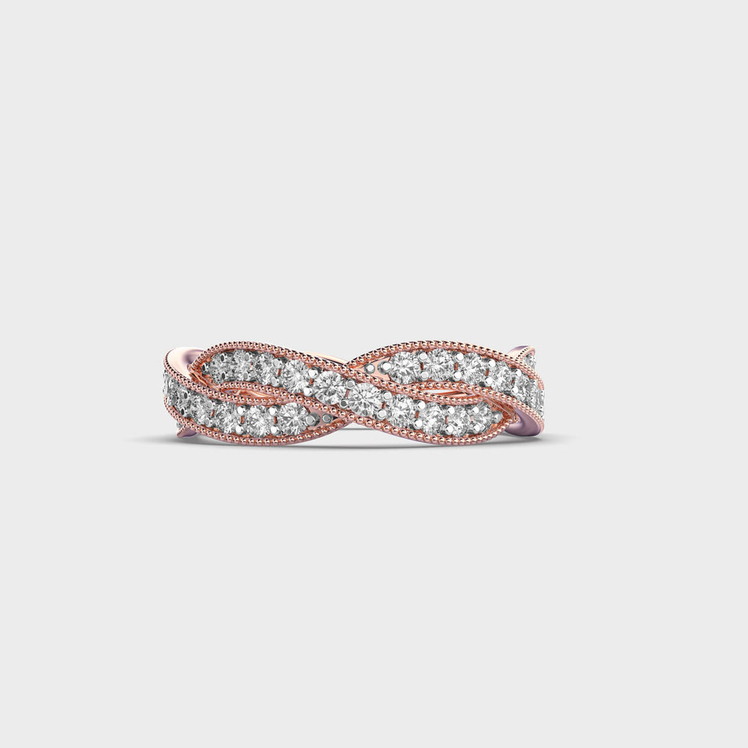 Infinity Milgrain Lab Created Diamond Ring in White Gold