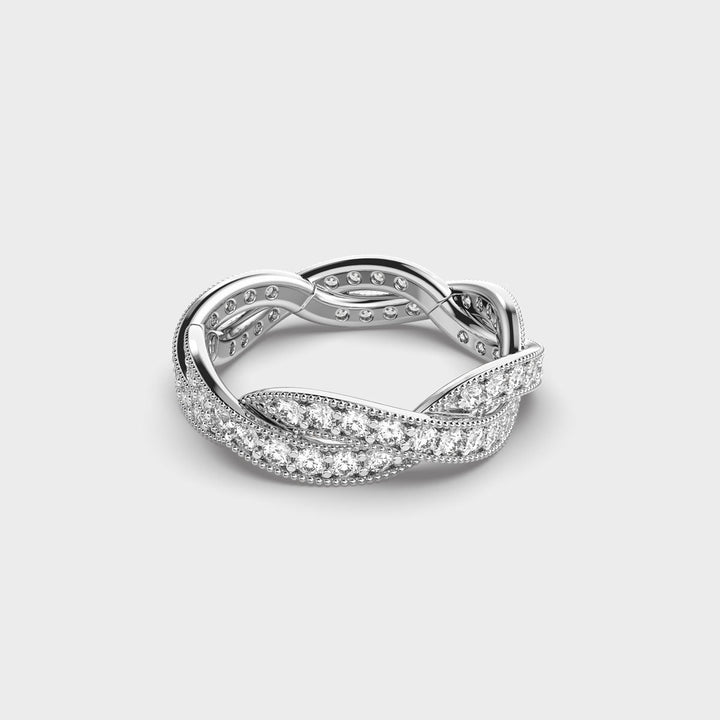 Infinity Milgrain Lab Created Diamond Ring in White Gold