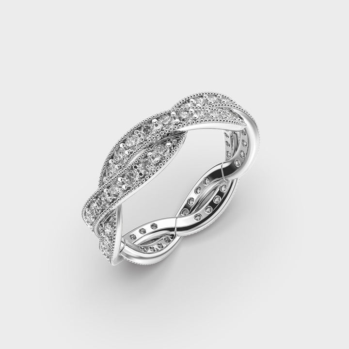 Infinity Milgrain Lab Created Diamond Ring in White Gold