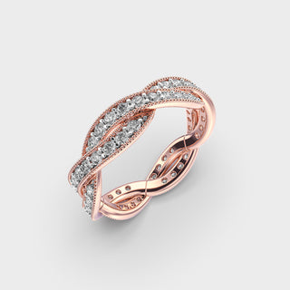 Infinity Milgrain Moissanite Diamond Ring in White Gold