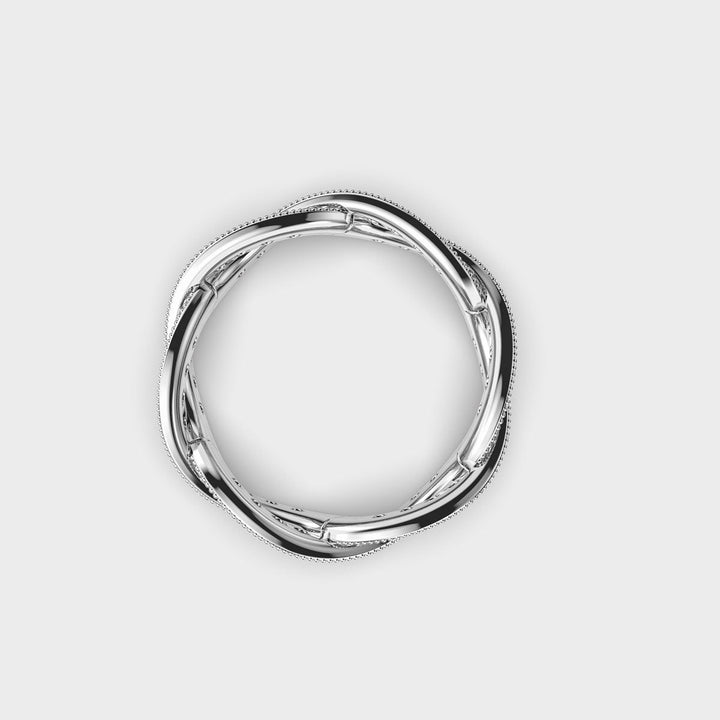 Infinity Milgrain Lab Created Diamond Ring in White Gold
