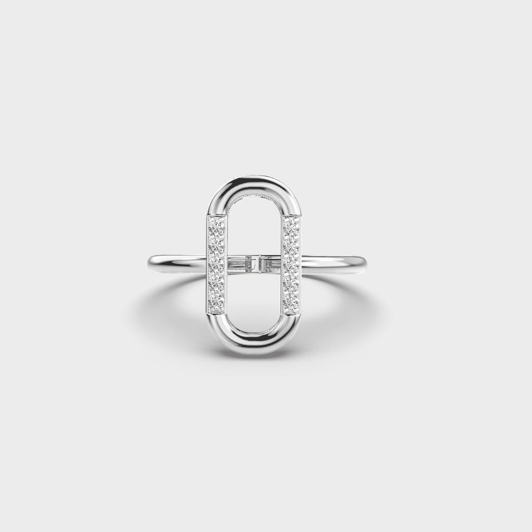 Rectangle Shape Lab Grown Diamond Solitaire Minimalist Ring
