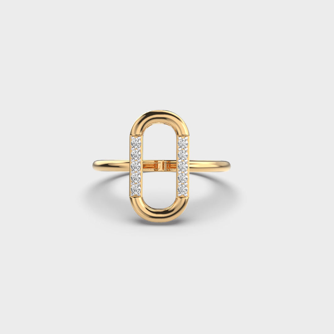 Rectangle Shape Lab Grown Diamond Solitaire Minimalist Ring