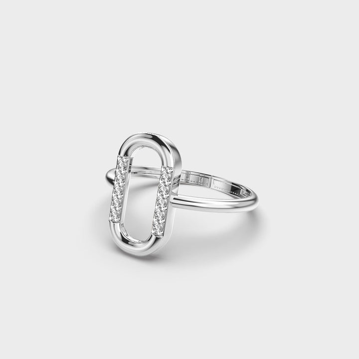 Rectangle Shape Lab Grown Diamond Solitaire Minimalist Ring