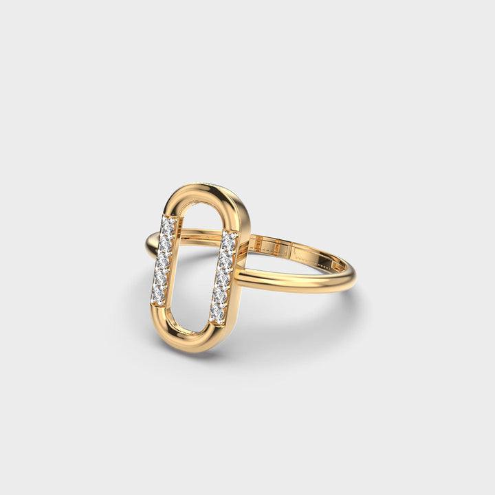 Rectangle Shape Lab Grown Diamond Solitaire Minimalist Ring