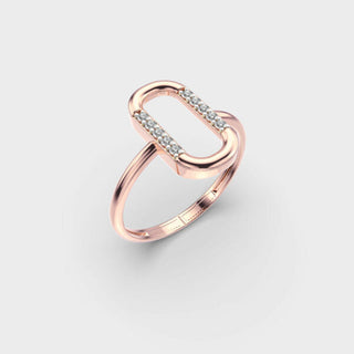 Rectangle Shape Moissanite Solitaire Minimalist Ring