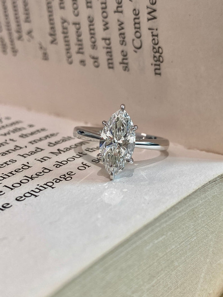 1.50ct-2.50ct Marquise Cut Lab Grown Solitaire Diamond Engagement Ring