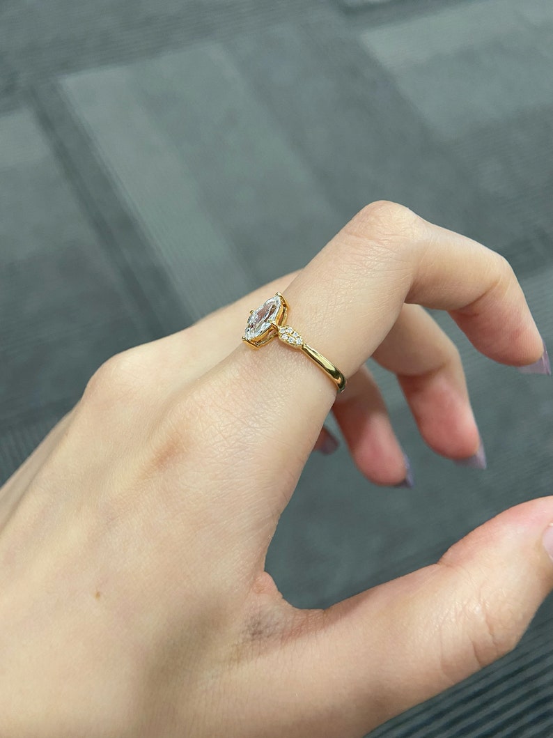 1.0ct-2.0ct Marquise Cut Lab Grown Diamond Vintage Pave Engagement Ring