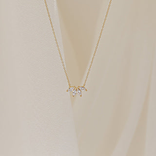 Marquise Cut Four Stone Moissanite Diamond Necklace for Women