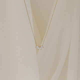 Marquise Cut Four Stone Moissanite Diamond Necklace for Women