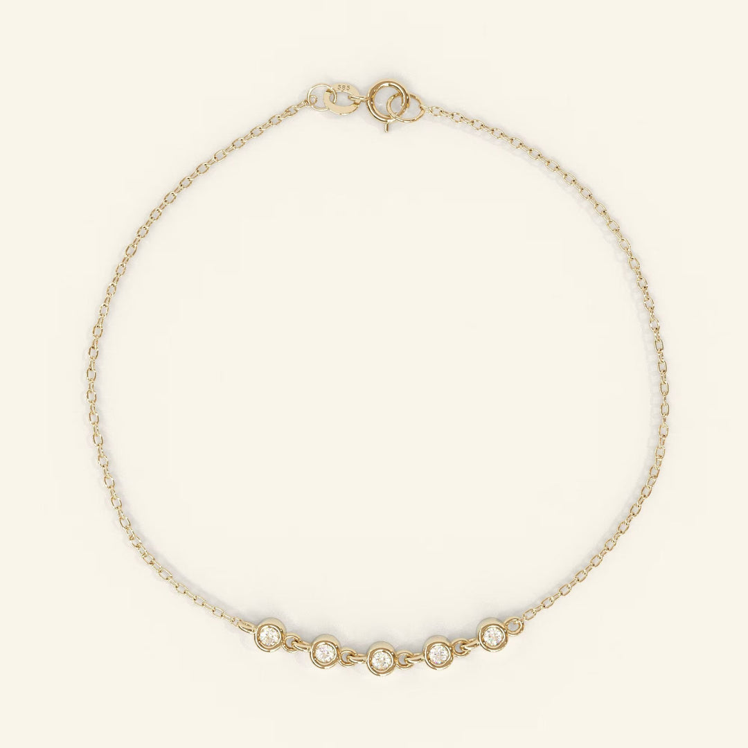 Round Cut Lab Created Diamond Bezel Setting Bracelet for Women