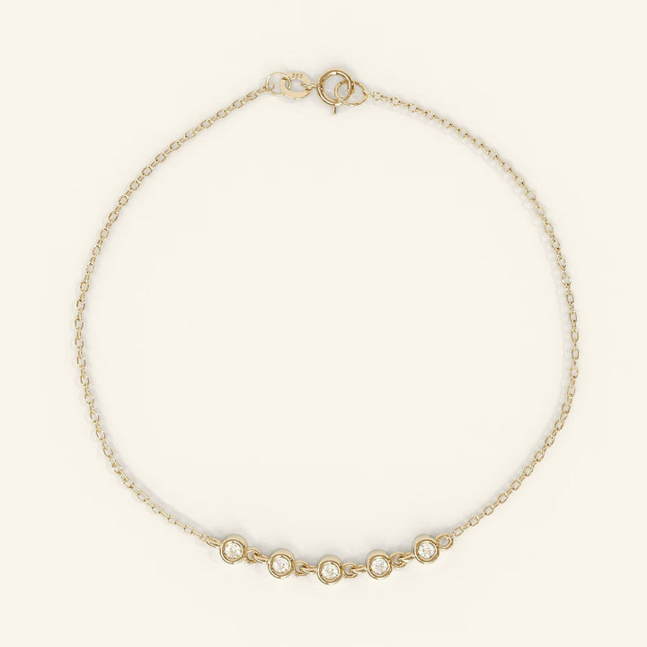 Round Cut Lab Created Diamond Bezel Setting Bracelet for Women